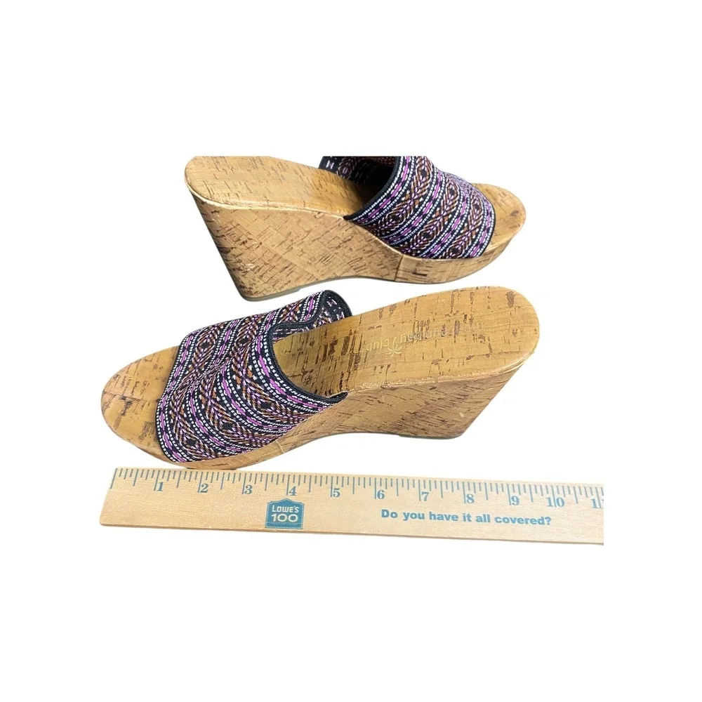 Moroccan‎ Bay Club Wedge Sandals Cork Espadrille Style Mules Women US 7